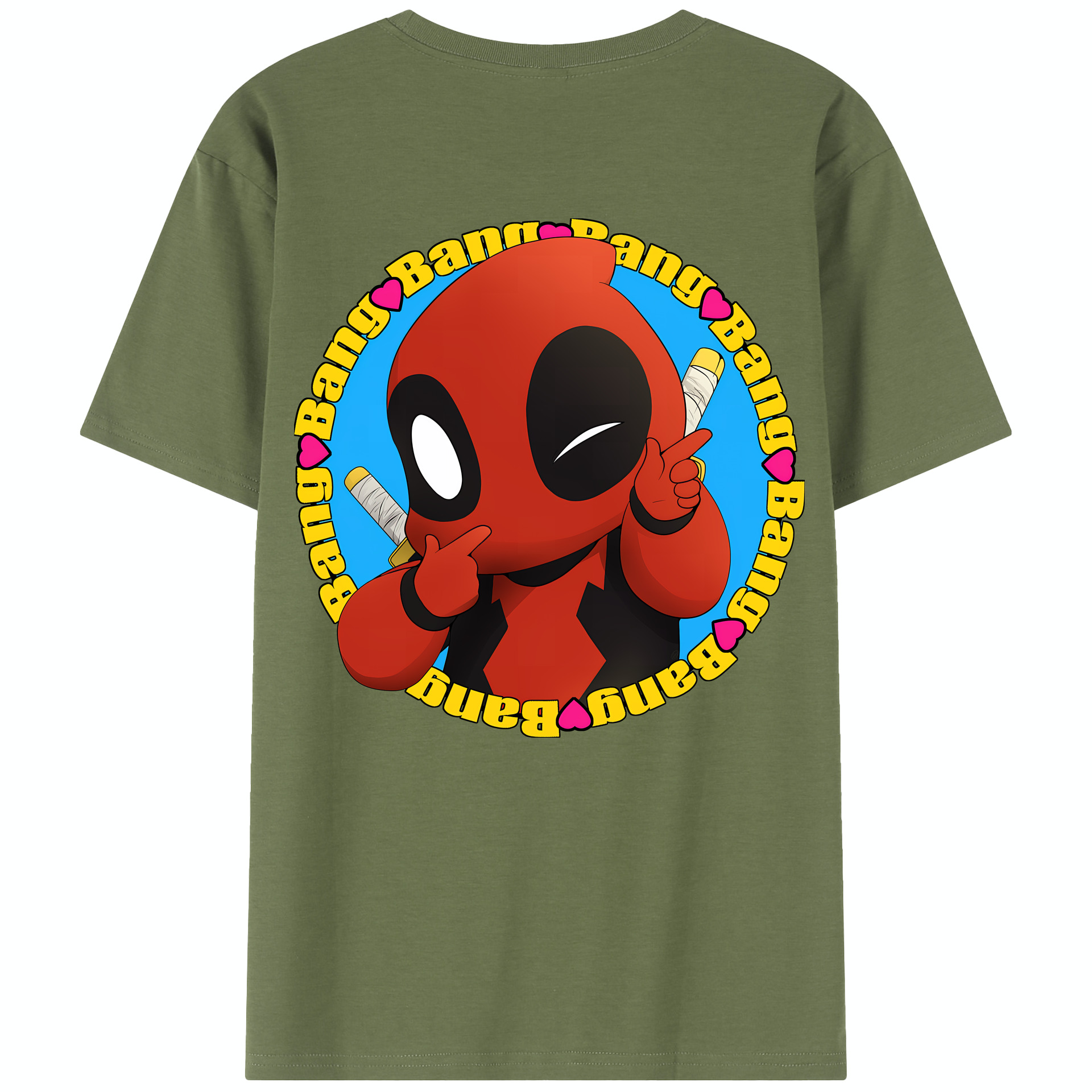 （画像用） Deadpool デッドプール 綿100％半袖Tシャツ（背面プリント）